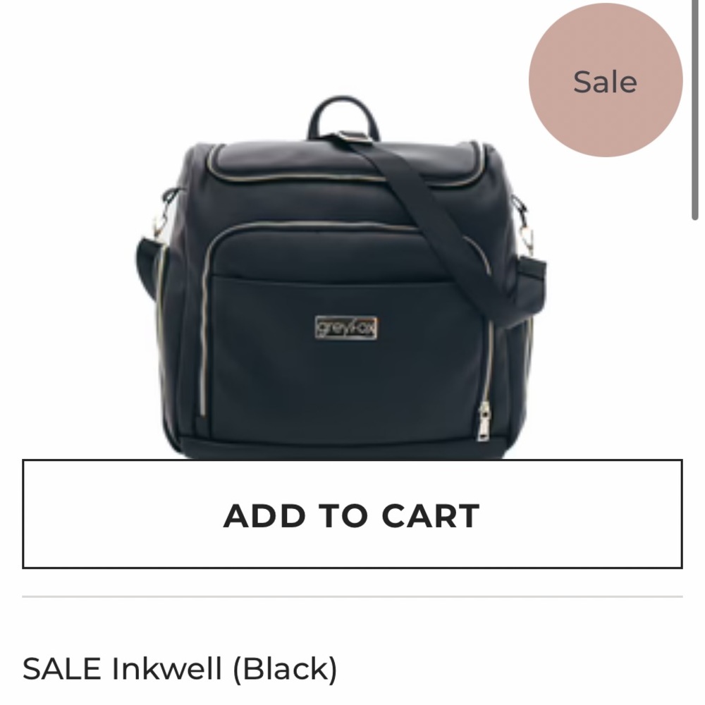 Black GreyFox Diaper Bag
